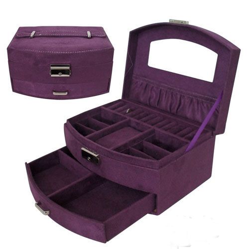 Large Fan shaped Velvet Jewelry Storage Box Case 8L  