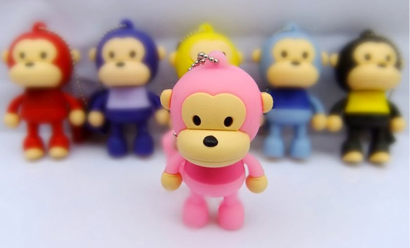 Colors Cute Standing Monkey USB Pen Flash Memory Drive Disk Stick 