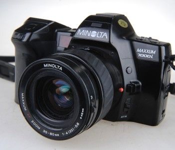 MINOLTA MAXXUM 7000i CAMERA #16306807 & 35 80MM F4 5.6 LENS  