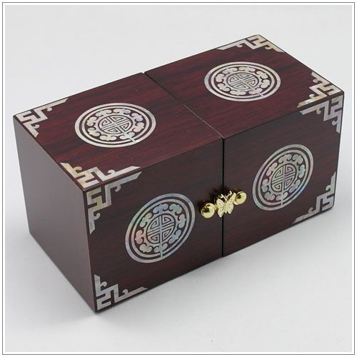   wealthy life jewelry box with mother of pearl inlay trinket box  