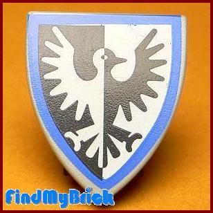 S021A Lego Castle Black Falcon Shield   Blue   RARE NEW  