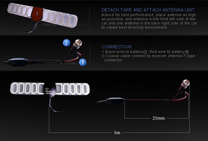 Digital TV Antenna Mobile Car Digital TV Aerial DTA001  