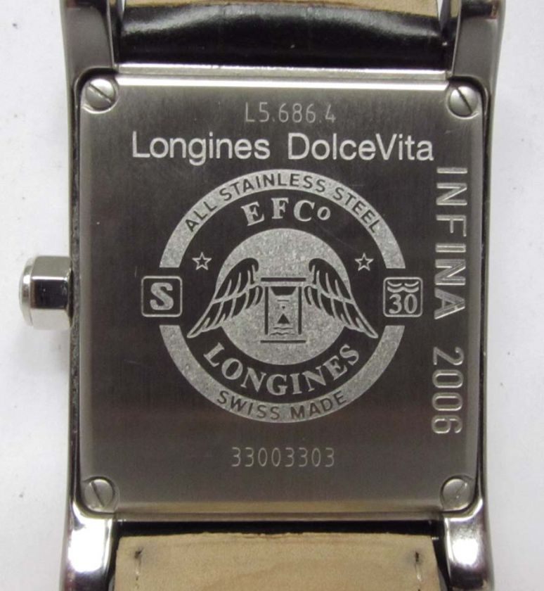 Longines 2000s Dolce Vita Large Steel Rectangular Mens Wristwatch L5 