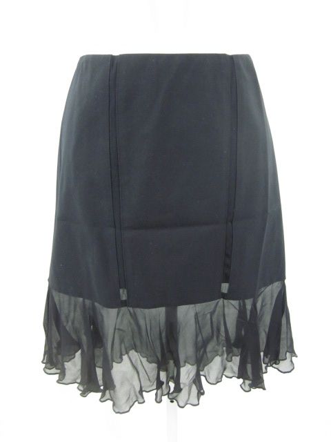 NWT LAUNDRY BY SHELLI SEGAL Black Flare Skirt Sz 4 $165  