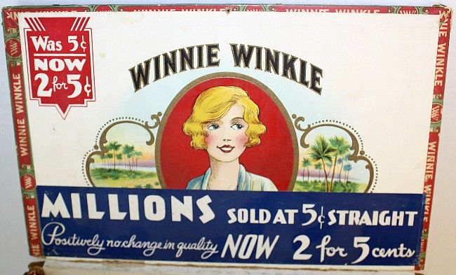 Vintage Winnie Winkle Wooden Cigar Box  