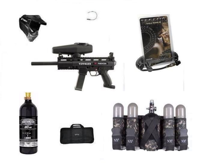   Tippmann Phenom x7 Mechanical Paintball Gun Bundle Gear,Tank,Mask,Pack