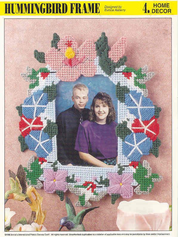 HUMMINGBIRD PICTURE FRAME ~ plastic canvas pattern  