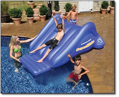 SUPER SLIDE HEAVY GUAGE VINYL SWIMMING POOL SLIDE  