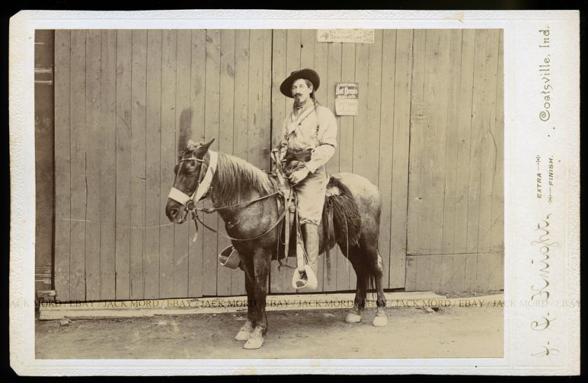 Rare Antique Photograph of Cowboy with Rifle and Horse 
