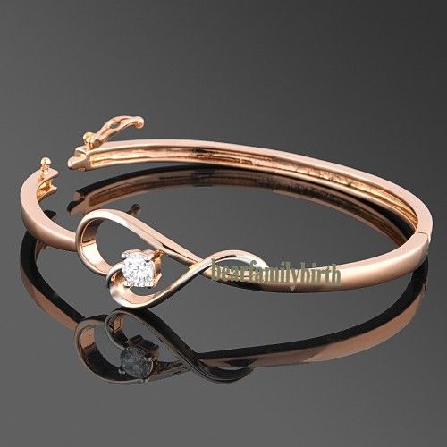 Fashion 18K Rose gold GP swarovski crystal bangle B46  