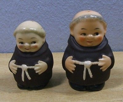 Vintage Salt Cellar and Pepper Pot Monk Goebel #F  