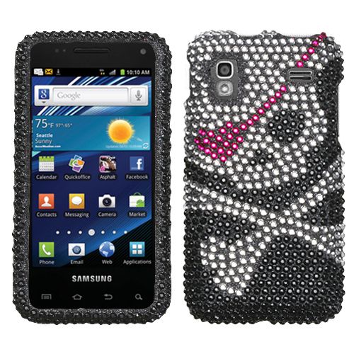   Glide i927 AT&T Hard Case Snap On Blk Cover Silver Skull Bling  