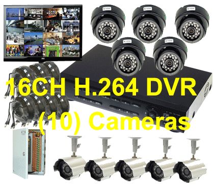 16 Channel DVR Security Surverllance Cameras System  