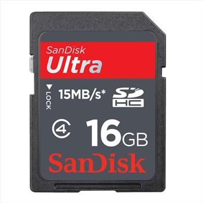 Sandisk 16GB Ultra Class 4 SDHC SD Memory Card + Reader  