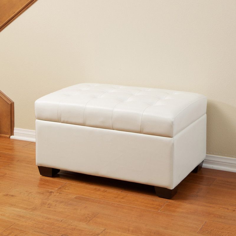   Tufted Leather Modern Design Storage Ottoman Bench 817056011542  