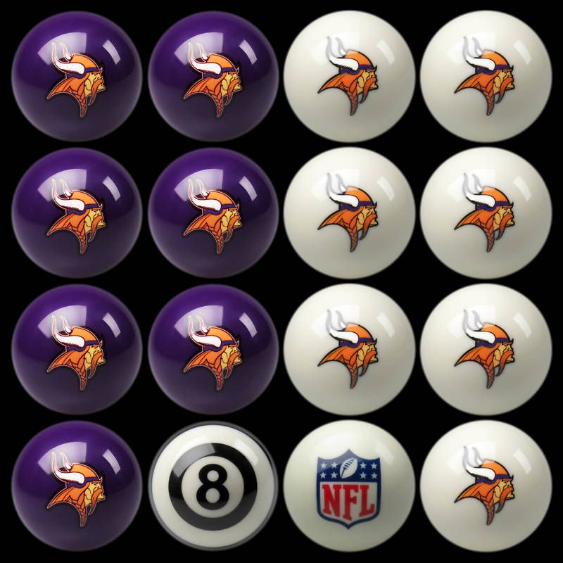 NFL MINNESOTA VIKINGS POOL / BILLIARD TABLE BALL SET  