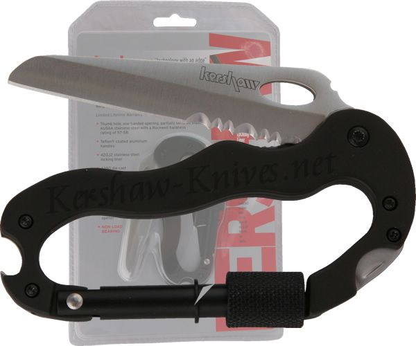 Kershaw Knives Carabiner Tool w/ Knife Bootle opener Screwdriver Black 