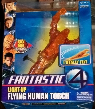 Fantastic 4 Light Up Flying Human Torch Figure  