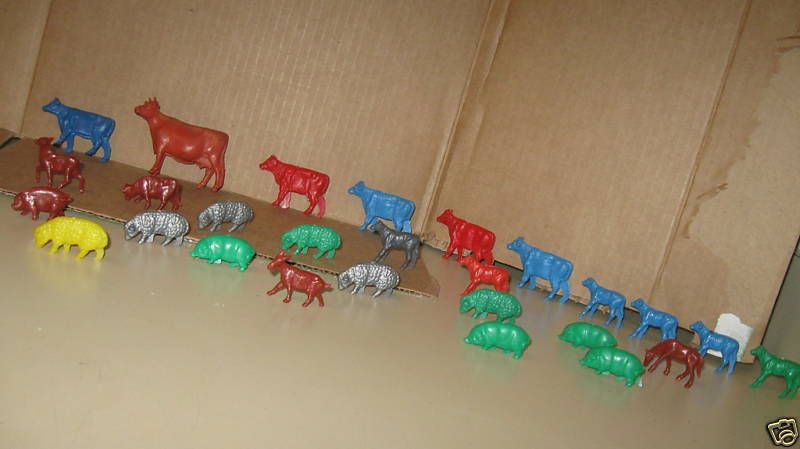 Vintage Marx Cows, Sheep, Pigs Farm Animals Plastic  