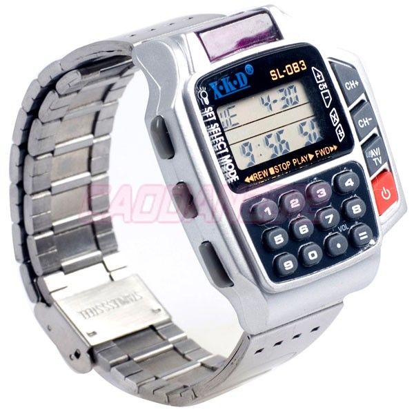 New Rare TV/DVD Remote Control Calculator Backlight Wrist Watch  