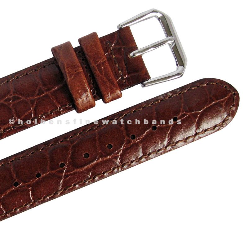   Grain XL EXTRA LONG Brown Leather deBeer Mens Watch Band Strap  